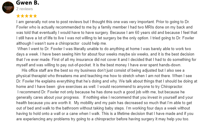 Chiropractic Downtown Dallas TX Gwen Testimonial Chiropractic Downtown Dallas TX Gwen Testimonial