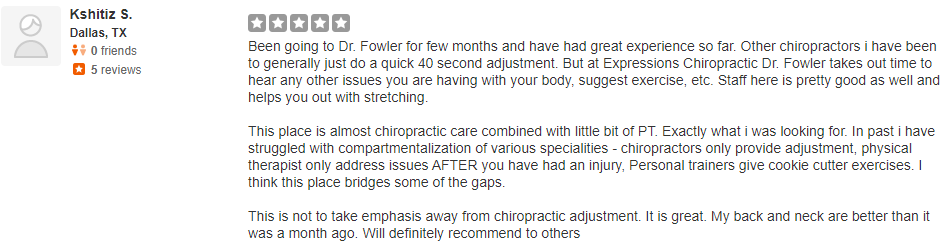 Chiropractic Downtown Dallas TX Kshitiz Testimonial Chiropractic Downtown Dallas TX Kshitiz Testimonial